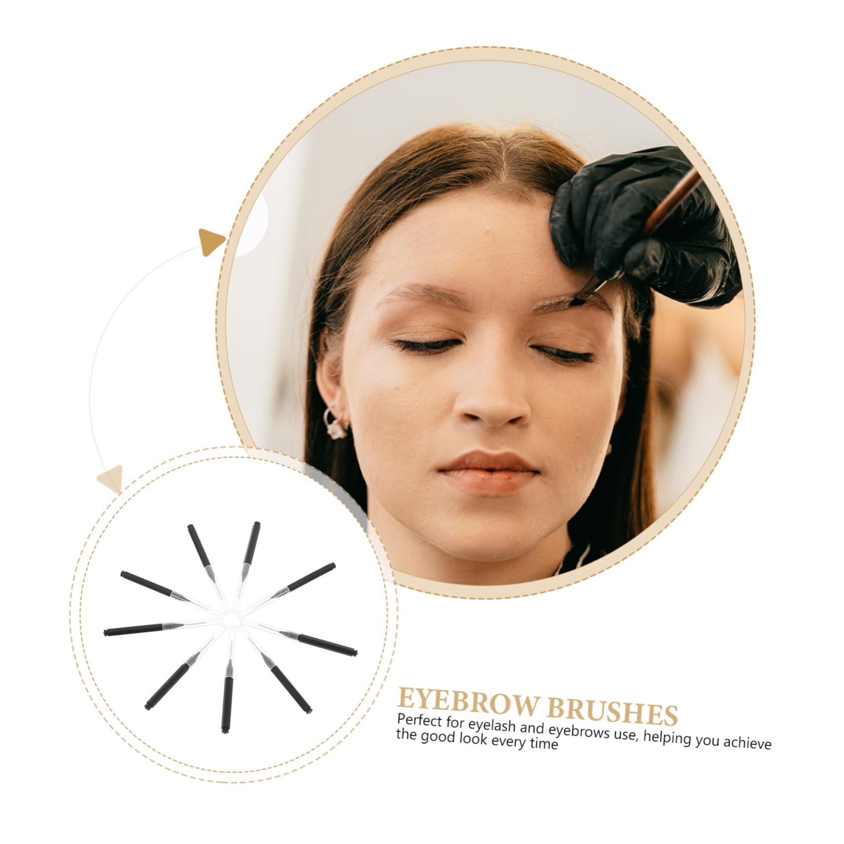 FOMIYES 100pcs Eyebrow Brush Kit Brow Comb Lash Brush Brow Lamination Supplies Stylish Convenient Beauty Tools