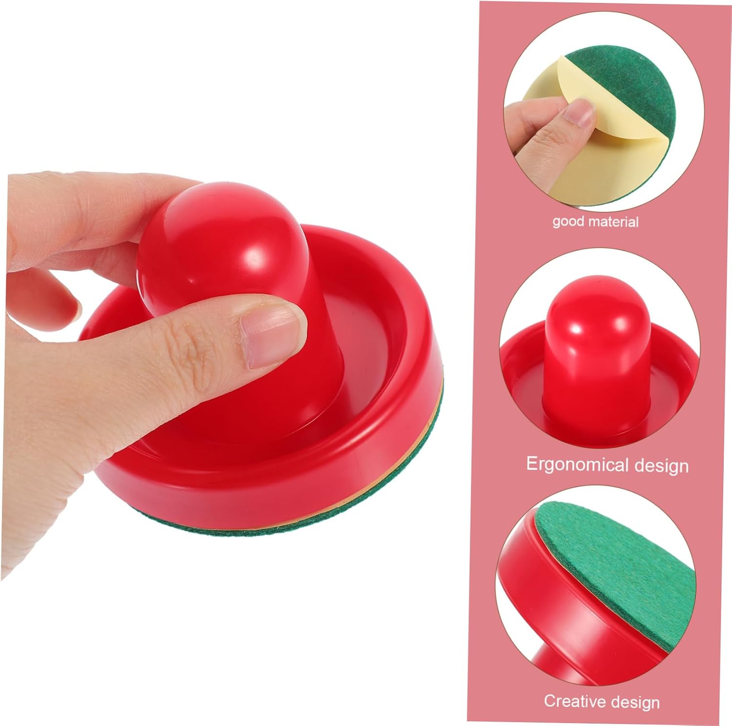 16pcs Air Hockey Pucks and Paddles Set Replacement Equipment Accessories Red Dark Blue for Game Tables Includes Pucks Strikers and Cloths