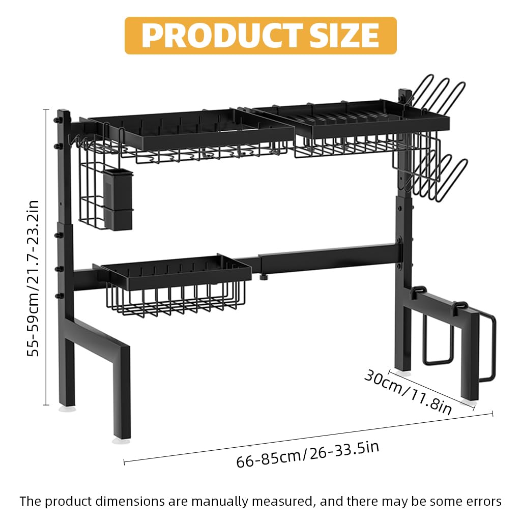 HASTHIP Cotton Kitchen Sink Organizer Multifunctional Over-the-Sink Storage Rack Expandable Dry Rack for Dishes Cups Cutting Board Utensil Stand, Free Standing, Wire, Hanging, Flat - Image 2 thumbnail
