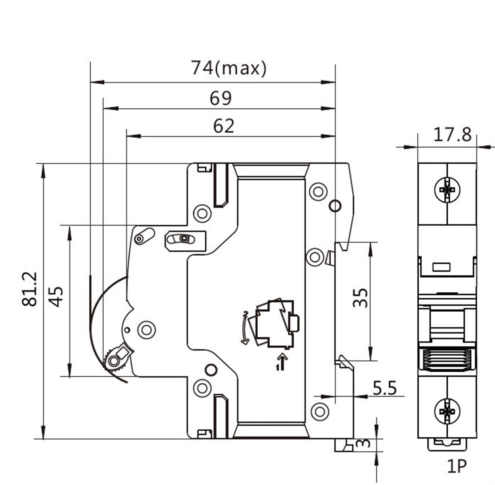 GYM9 3P 6KA MCB Din Rail Mini disjoncteur 6A-63A AC Type 1 pièces(20A)