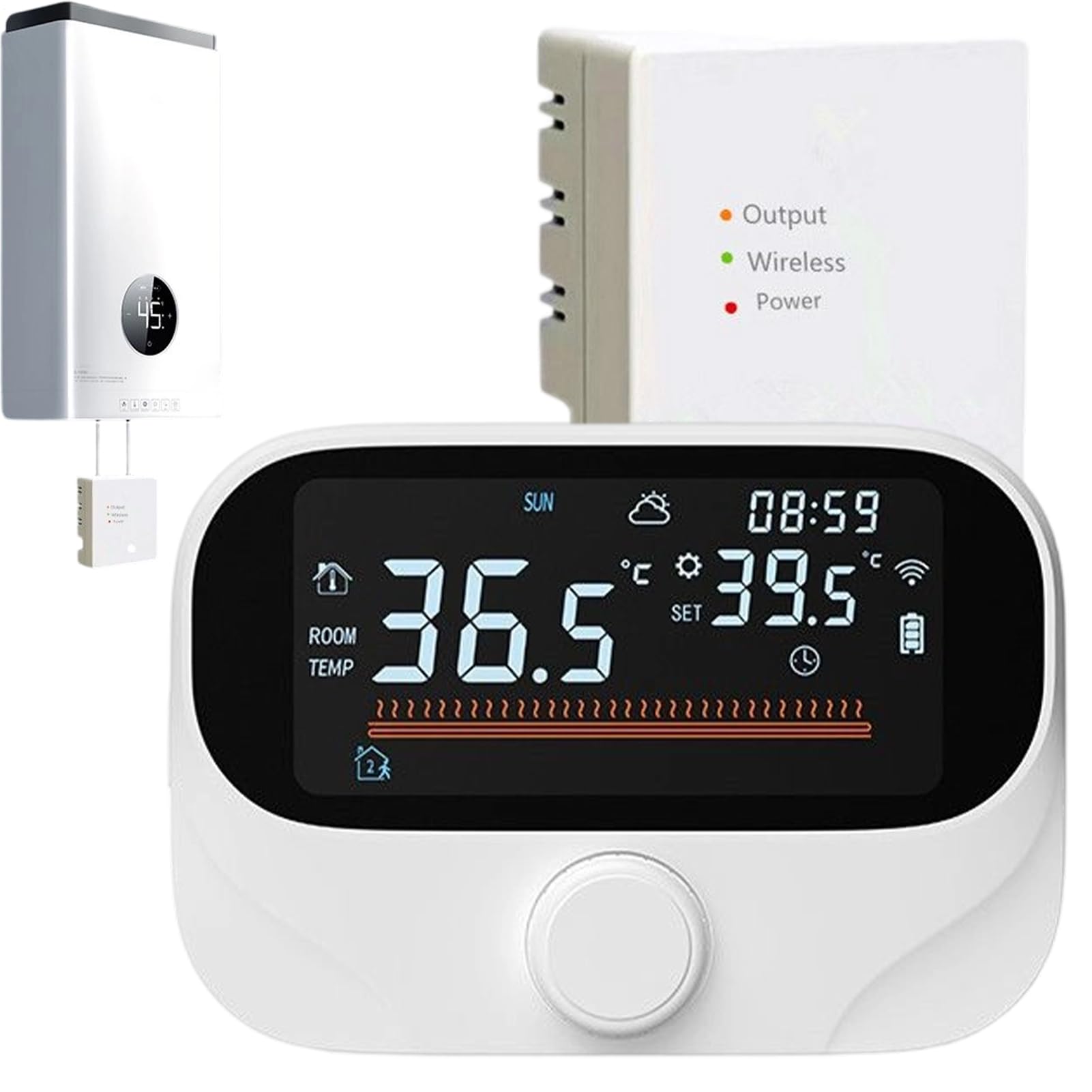 Termostato WiFi Termostato Intelligente Con App E Controllo Vocale | Dispositivo Di Controllo Temperatura Interna Per Interno Caldaia Serra Camper Ufficio Casa Camera Da Soggiorno