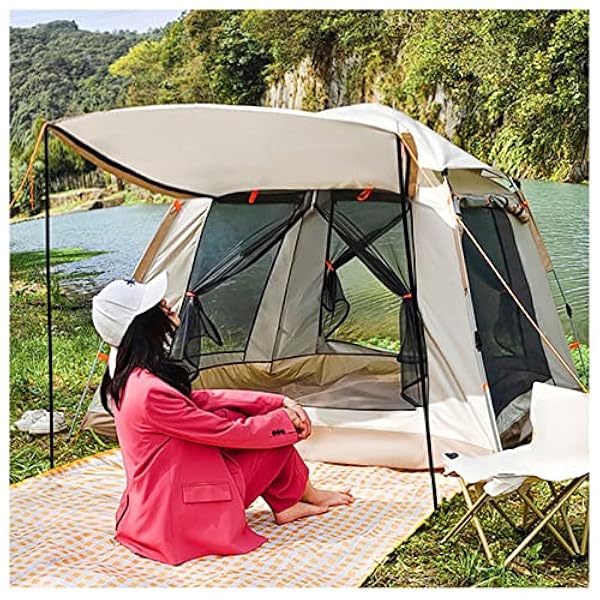 Tent Camping 4 People Three Seconds to Open,Waterproof Gelert Tent Practical Sturdy Instant Dome Tent for Camping Hiking Picnic Garden