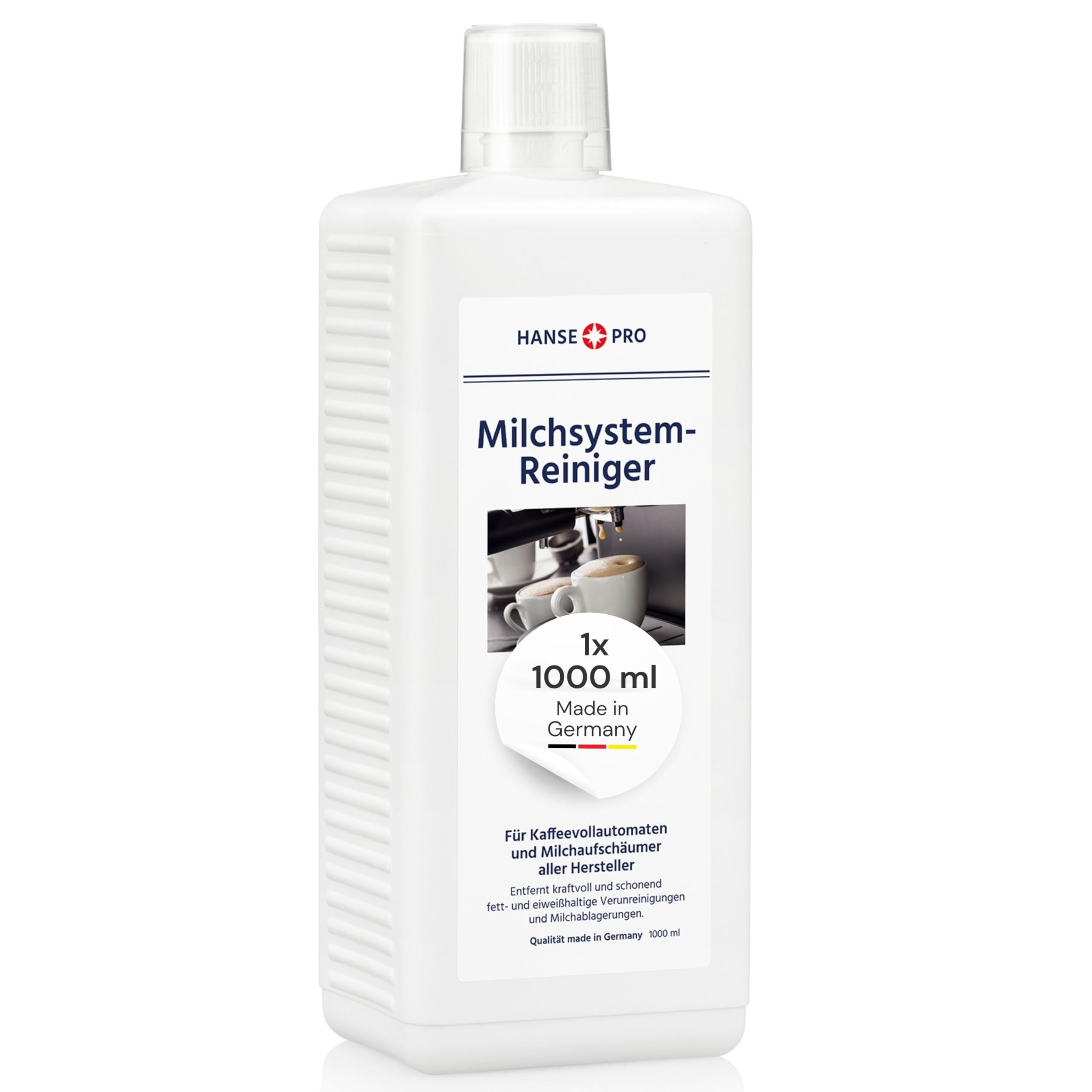 HANSE PRO Milchsystem-Reiniger, 1 x 1000 ml I Milch-Reiniger I Milchschaum-Reiniger I Reiniger für Milchaufschäumer, Kaffeevollautomaten Sahneautomaten I ideal für Jura Krups Philips uvm.