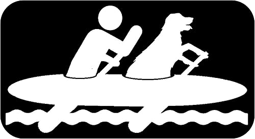 Guy with Dog Rowing Kayak Kayaking Decal Sticker for Car Window BG 668 Guy with Dog Rowing Kayak Kayaking Decal Sticker for Car Window BG 668