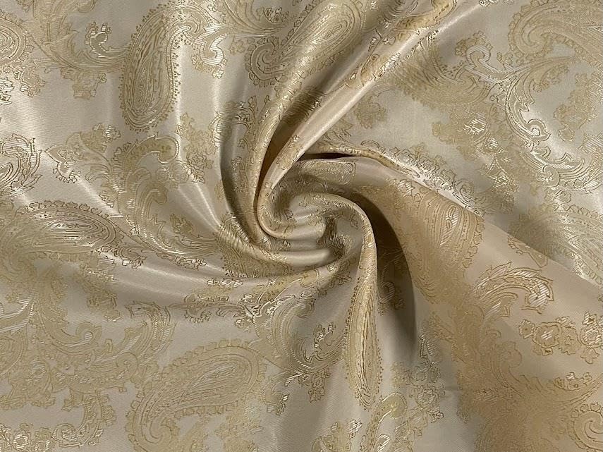 Paisley żakardowa satynowa podszewka materiał szampański 10MTR
