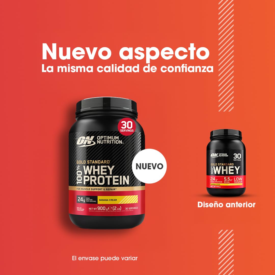 Optimum Nutrition Gold Standard 100% Whey Proteína en Polvo, 900g