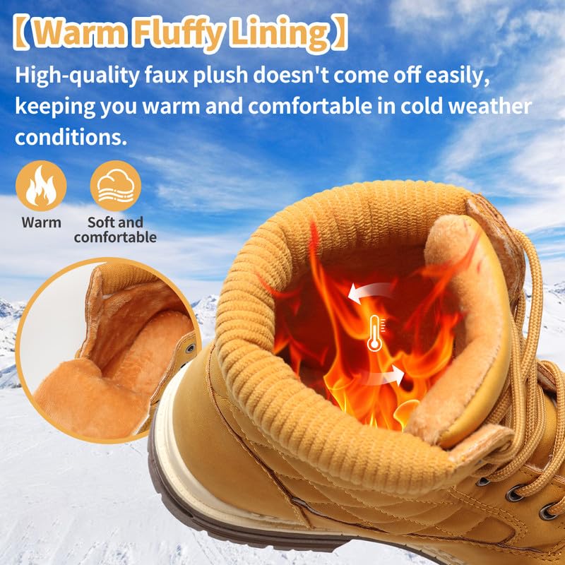 Bravover Botas de nieve para mujer, botas de invierno para mujer, zapatos cálidos con forro de piel, botas de nieve cálidas para mujer, impermeables, antideslizantes, ligeras, botas de invierno para