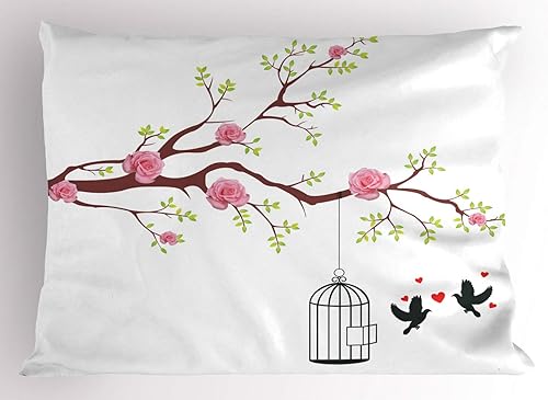 Miniatura 25 de Ambesonne Juego de 2 fundas de almohada de voleibol, escenario de 2 mujeres que compiten en un campo deportivo, deportes saludables, artículo