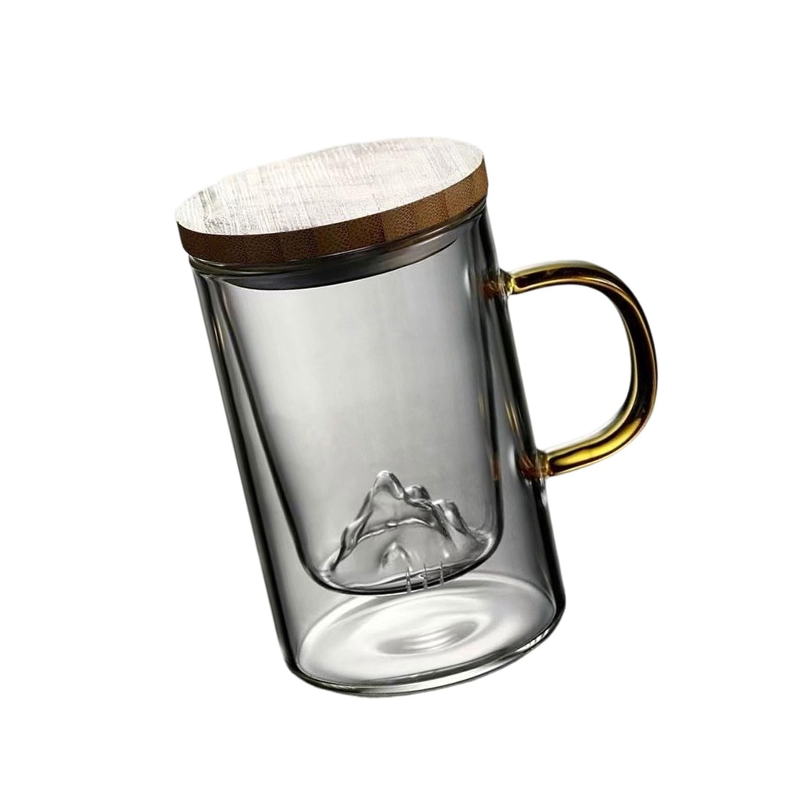 JSGHGDF Modern Clear Borosilicate Glass Tea Mug with Infuser and Natural Top Drinking Mug for Home Offices Tea Cup