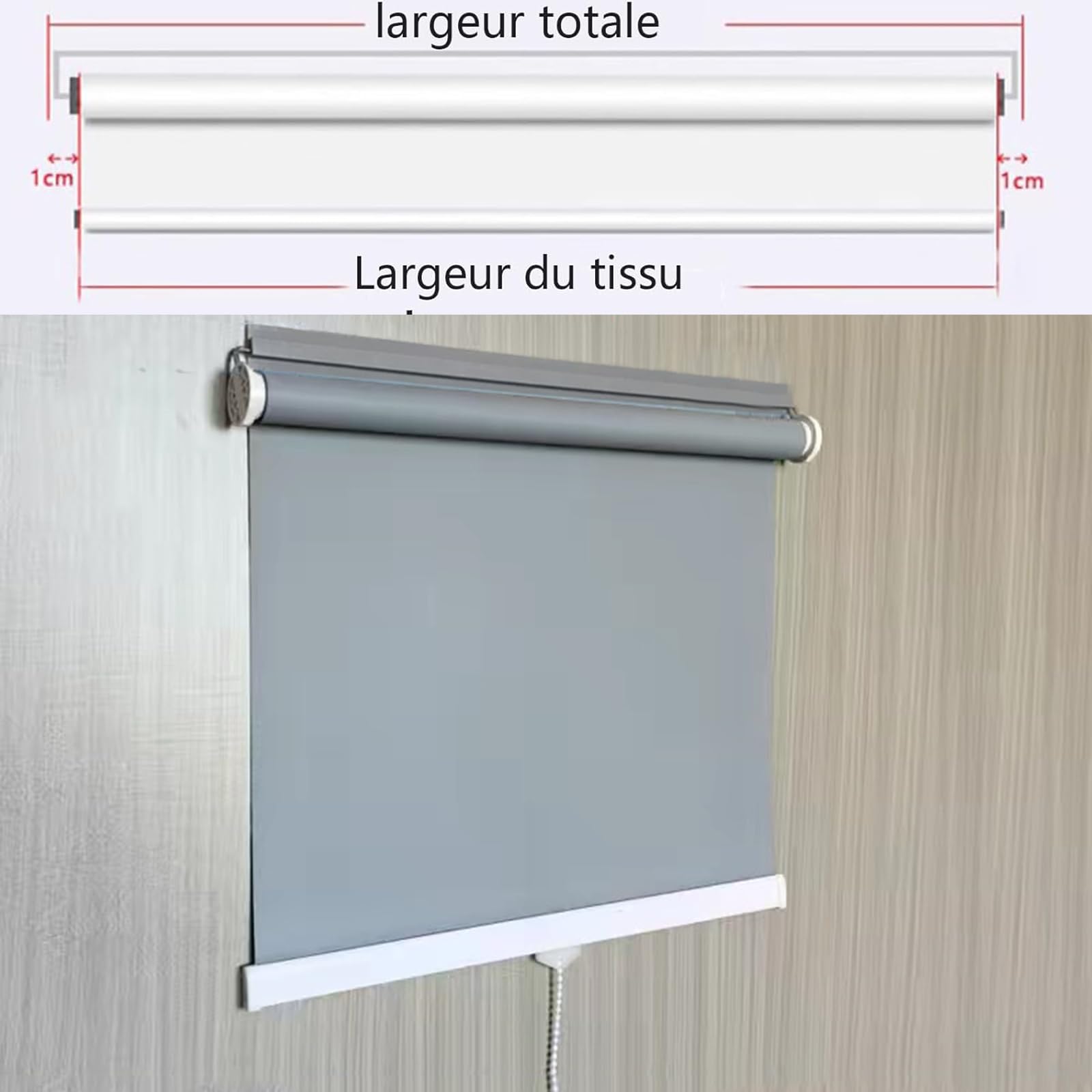 Store Enrouleur Occultant pour Fenêtre,Rideaux Occultants de Protection Solaire,Automatiques à Ressort Store Occultant Et sans Perçage Pare-Soleil,pour Bureau,Largeur X Hauteur (110cm x 150cm)