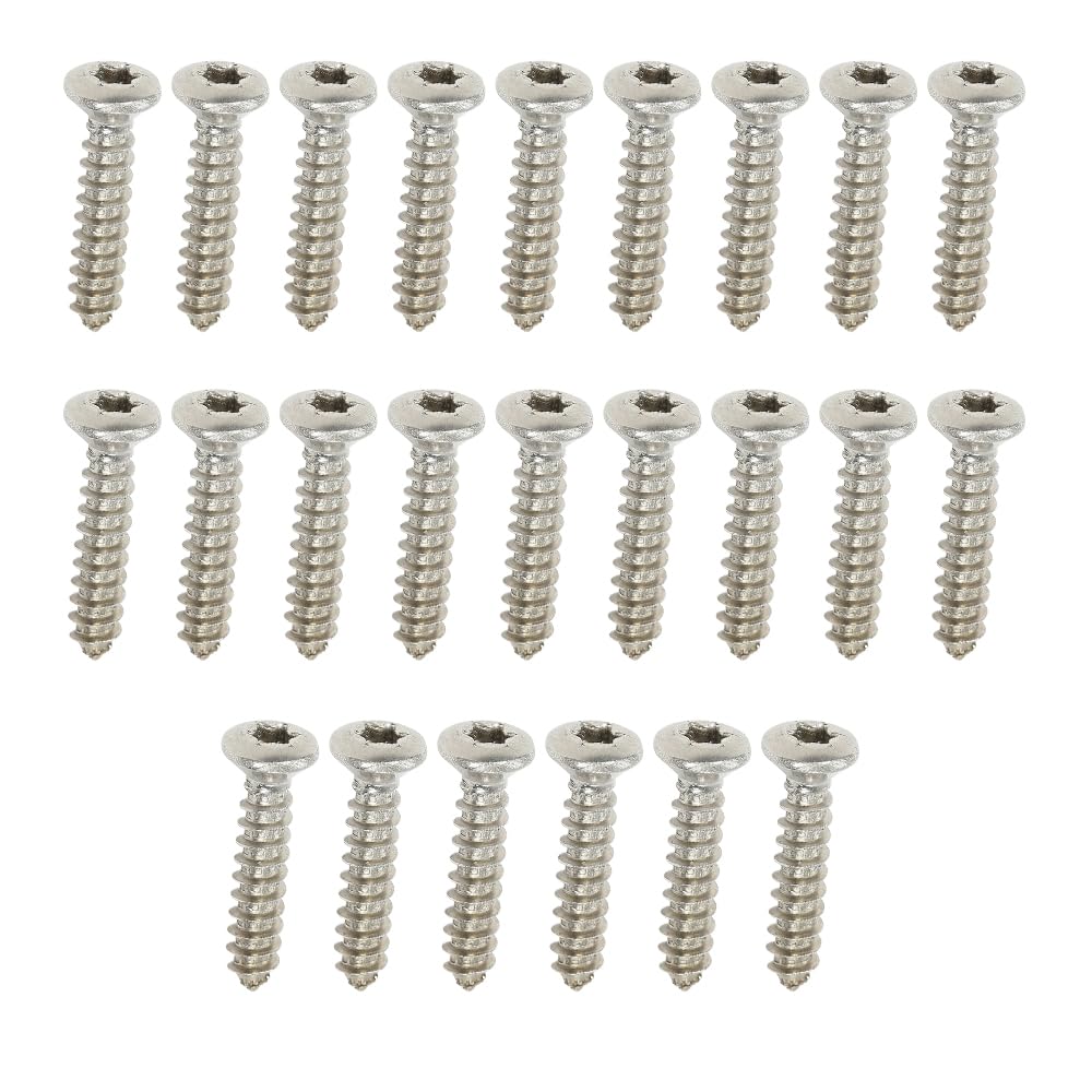 CNNELL Chrome Headlight Bezel Marker Grille Trim Screws Compatible with Chevelle SS 1964-1973 11504069 Length 13/16",Torx Pan Head with a 9/32"