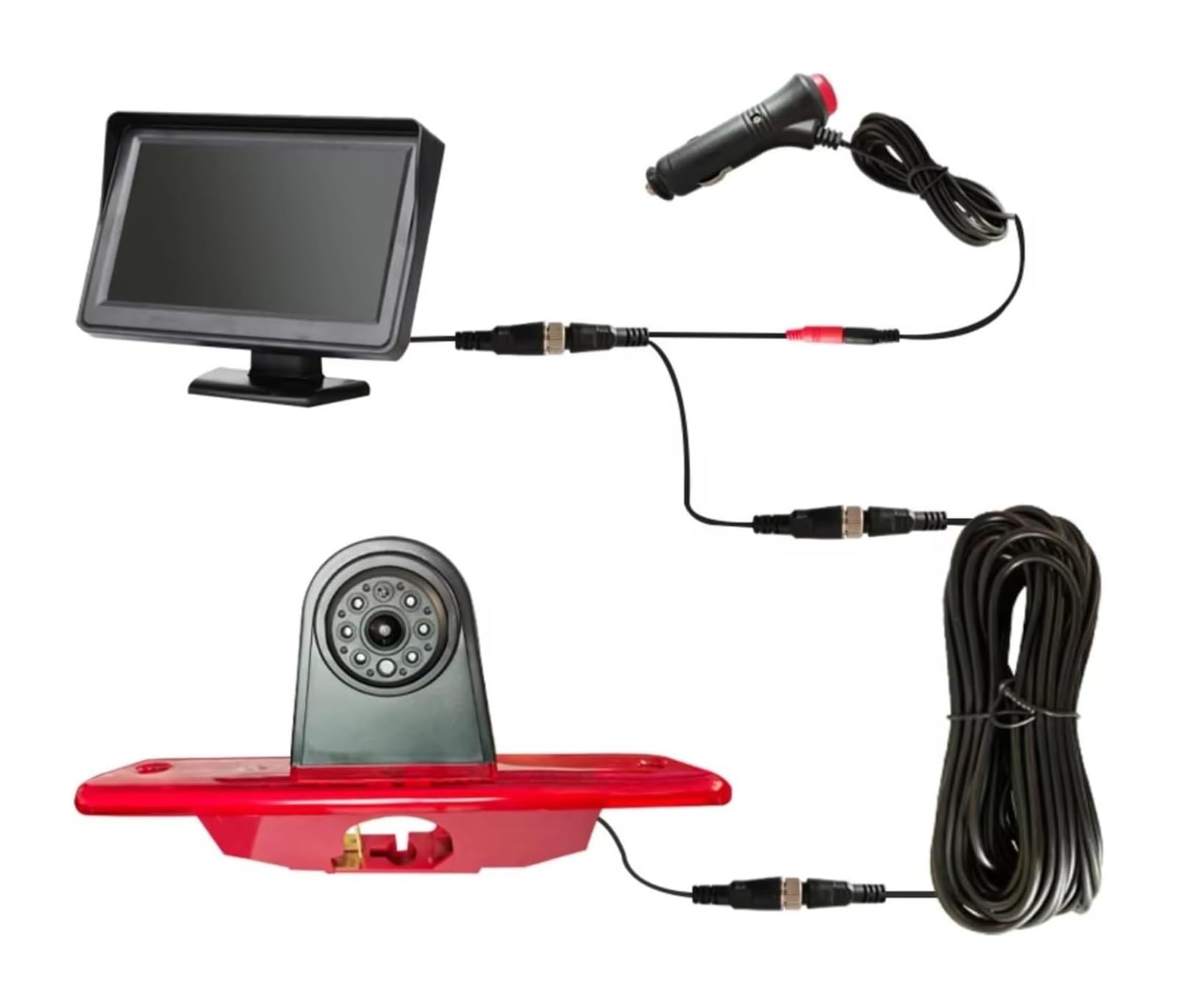 para Jumpy 2007 2008 2009 2010-2016 Cámara De Visión Trasera Luz Freno Monitor 4,3 Pulgadas Cámara de Respaldo(Desktopdisplaycamera-A)