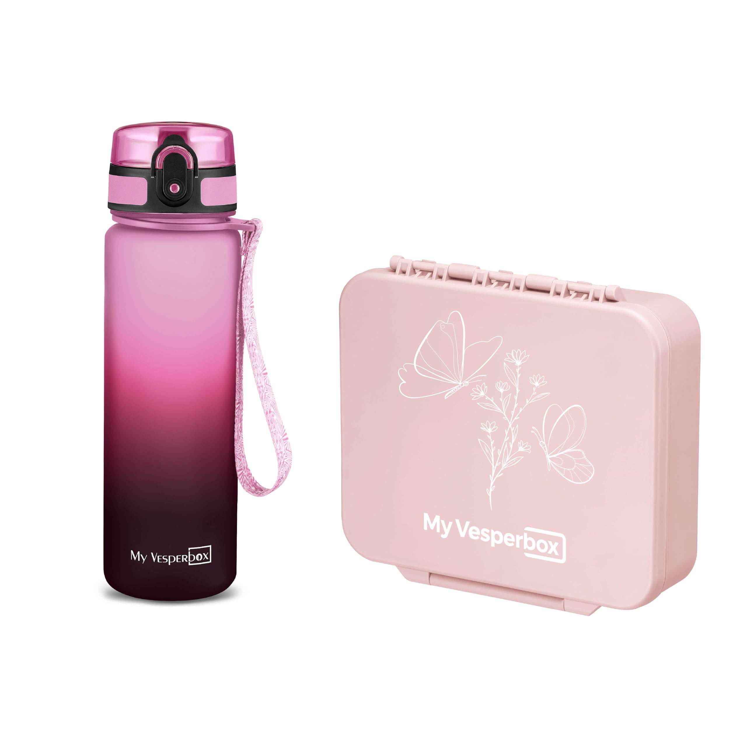 My Vesperbox Liv Set – Brotdose & 500ml Trinkflasche für Kinder – auslaufsicher & BPA-frei – Lunchbox für Schule & Kindergarten - Bento Box Set - Made in Germany