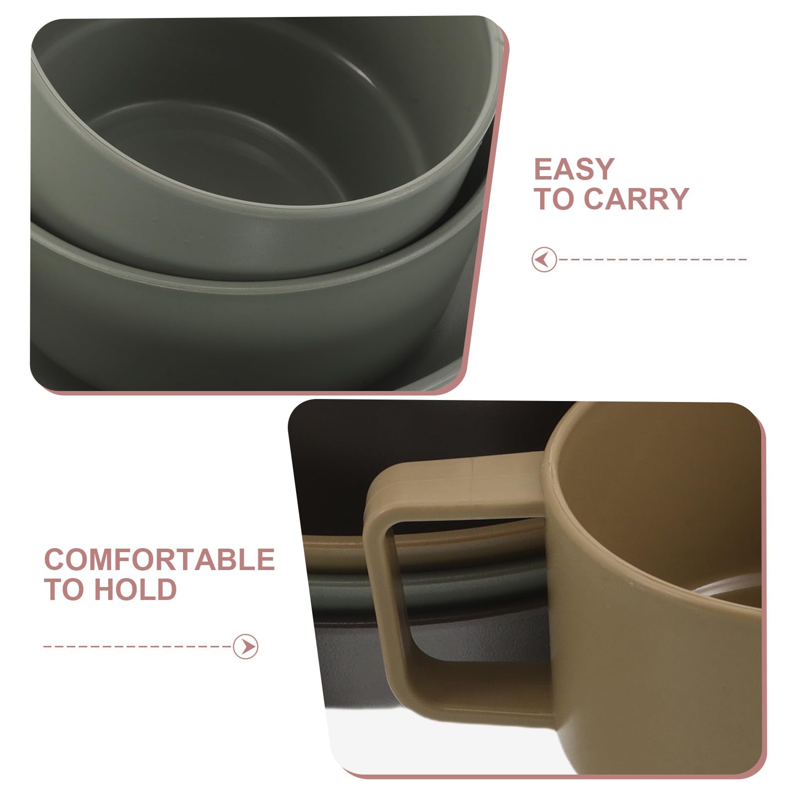 UPKOCH Ensemble de 9 pièces pour la Table de Camping et de Plein air : Tasses à café empilables, Assiettes légères en Plastique incassables et Bols à céréales Ronds avec poignée. Idéal pour