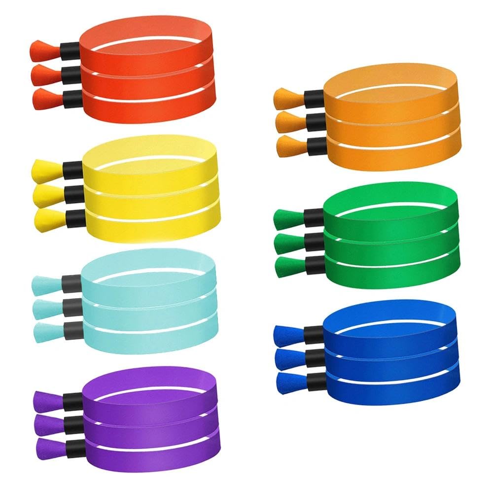 YFTRFR 21 Pcs Cloth Identification Wristbands, Adjustable Fabric Wristlets Colored Event Wristbands Textile Bands with Plastic Clasps Lightweight Cloth Bracelets for Clubs, Parties and Weddings