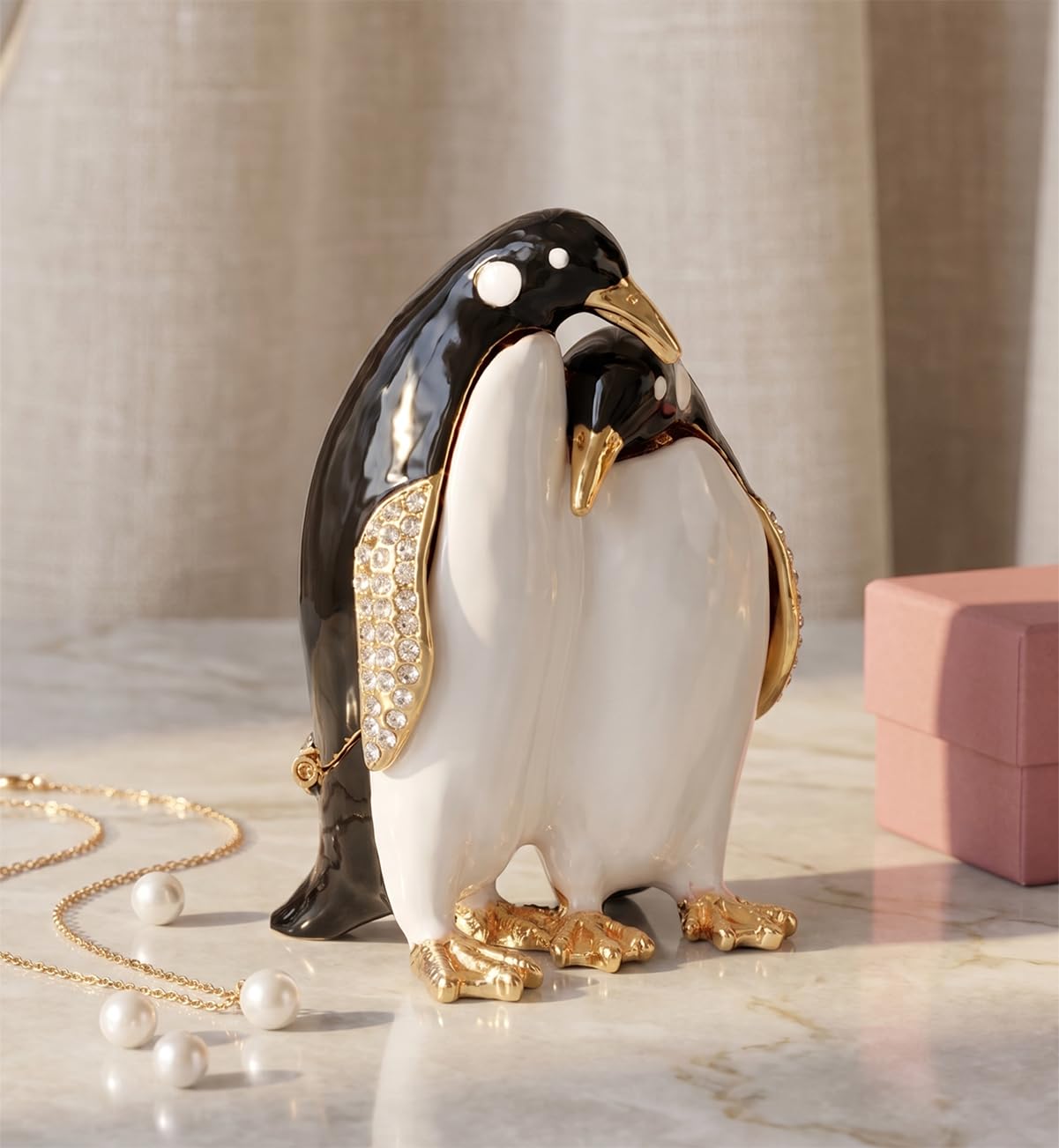 Amazon｜Furuida 小物入れ ペンギン 蝶番付き エナメルジュエリー
