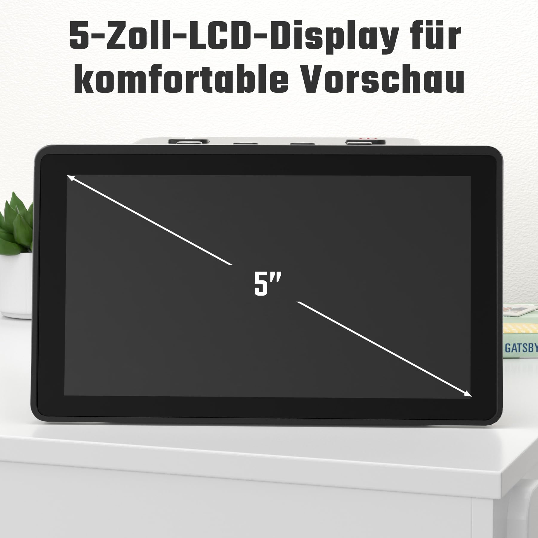 Digitaler Film- und Diascanner mit großem 5-Zoll-LCD-Display, Negativscanner und Dia Scanner zum Digitalisieren, konvertiert 135, 126 KPK, 110 Negative und Super 8-Film in 22 MP JPEG.