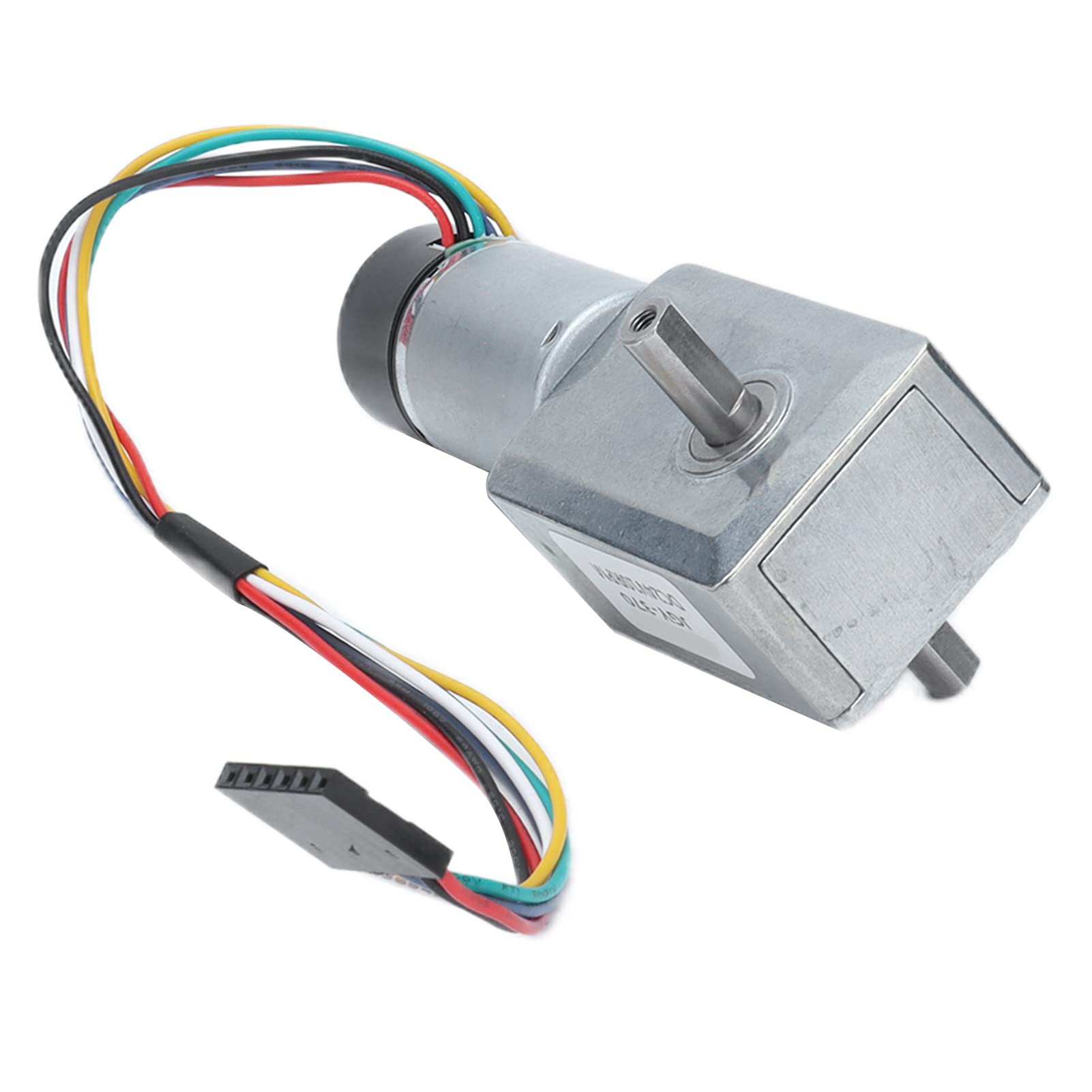 Moteur à vis sans fin JGY-370 CC avec codeur, arbre de type D biaxial de 14 mm, moteur à réduction à codeur 24 V pour systèmes d’entraînement industriels, boîte de vitesses (18 tours)