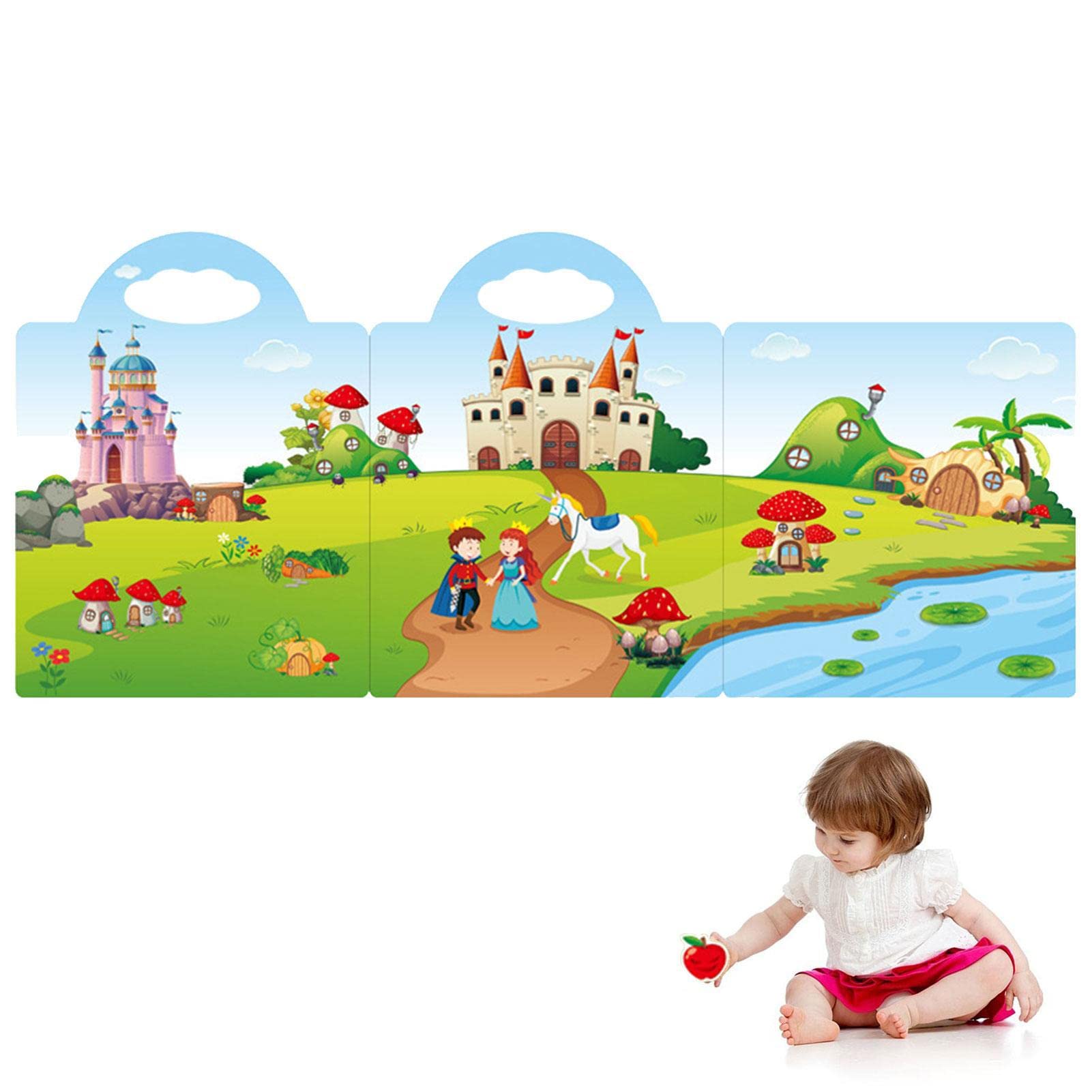 2 Stück Wiederverwendbare Stickerbücher Für Kleinkinder – Wasserdicht, Rückstandsfrei, 22x30 Cm Mit Griff (Tiere, Transport, Dino, Ozean)