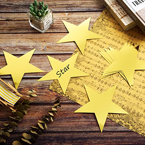 Image of 120 Pieces Stars Cutouts Gold Double Printed Star Cutout Aluminum Foil Paper Star Confetti Cutouts 6 Inch Large Glitter Stars Decorations for Bulletin Board Classroom Christmas Wedding Party Supplies