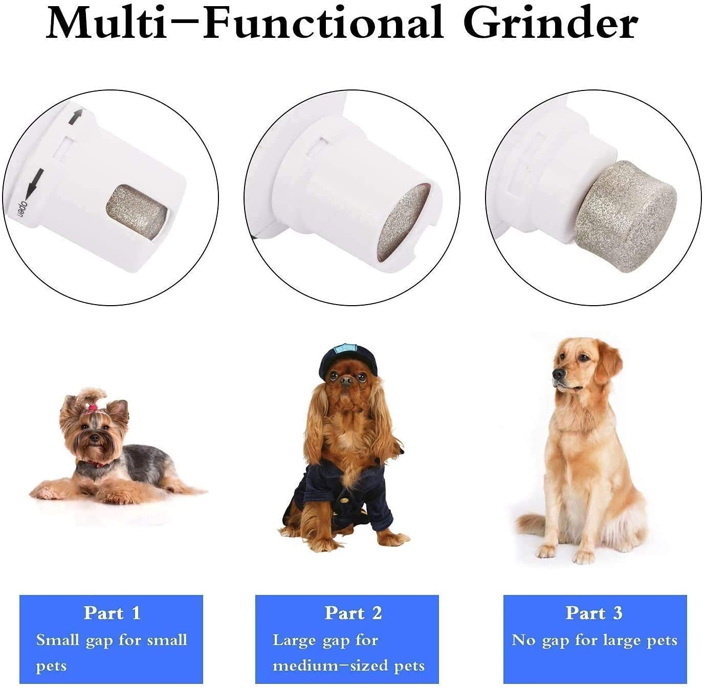 Molinillo de Clavo de Perro, 2 velocidades eléctricas para Mascotas para Perros, Patas Profesionales Paws ATENDIENDO Y Suministros de alisado para pequeñas Mascotas Medianas Grandes