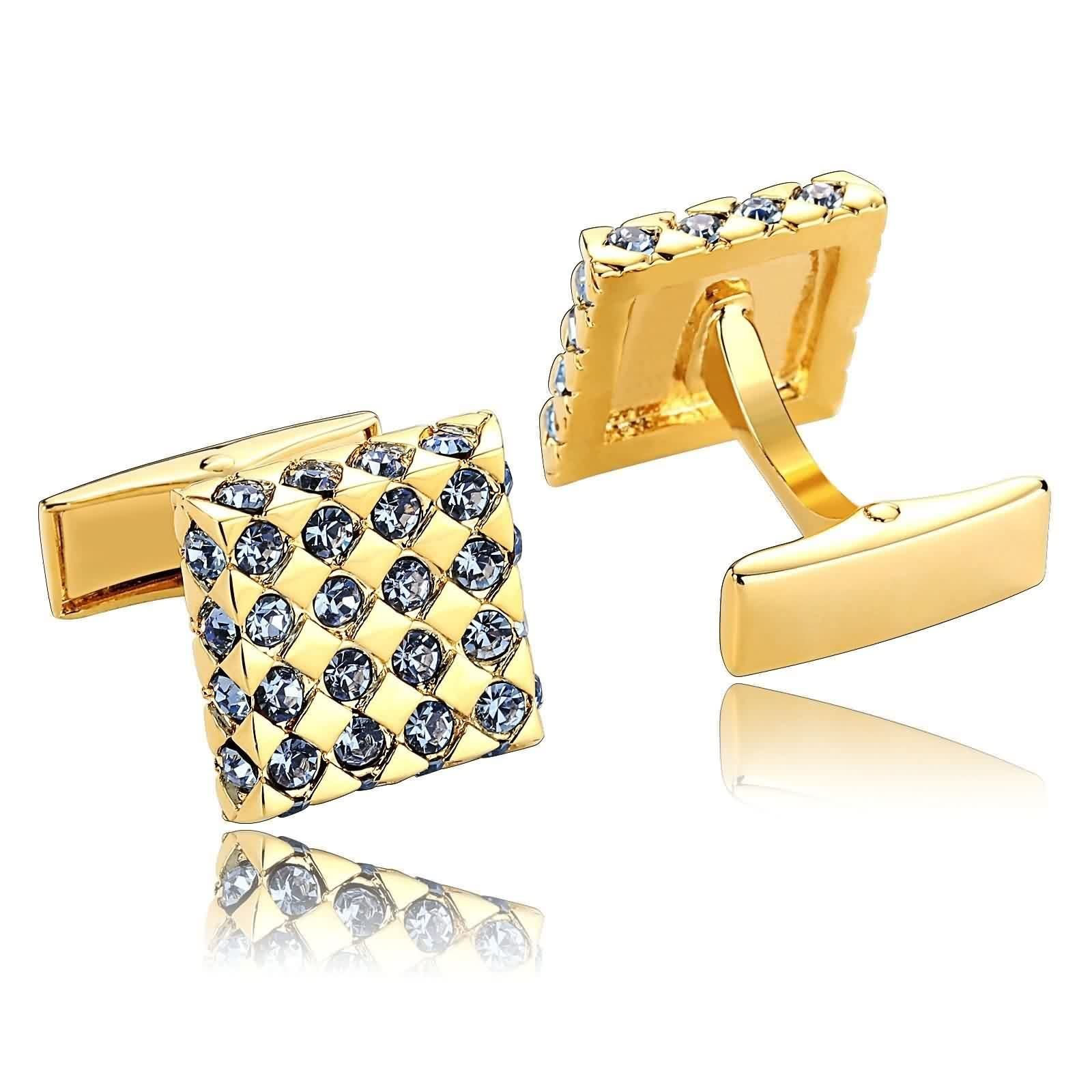 Banemi Gemelos personalizados, para novios, regalo de padrinos de boda, de acero inoxidable, cuadrados, oro blanco, regalo para novio, 1,6 x 1,6 cm, Oro, acero inoxidable, zirconia cúbica