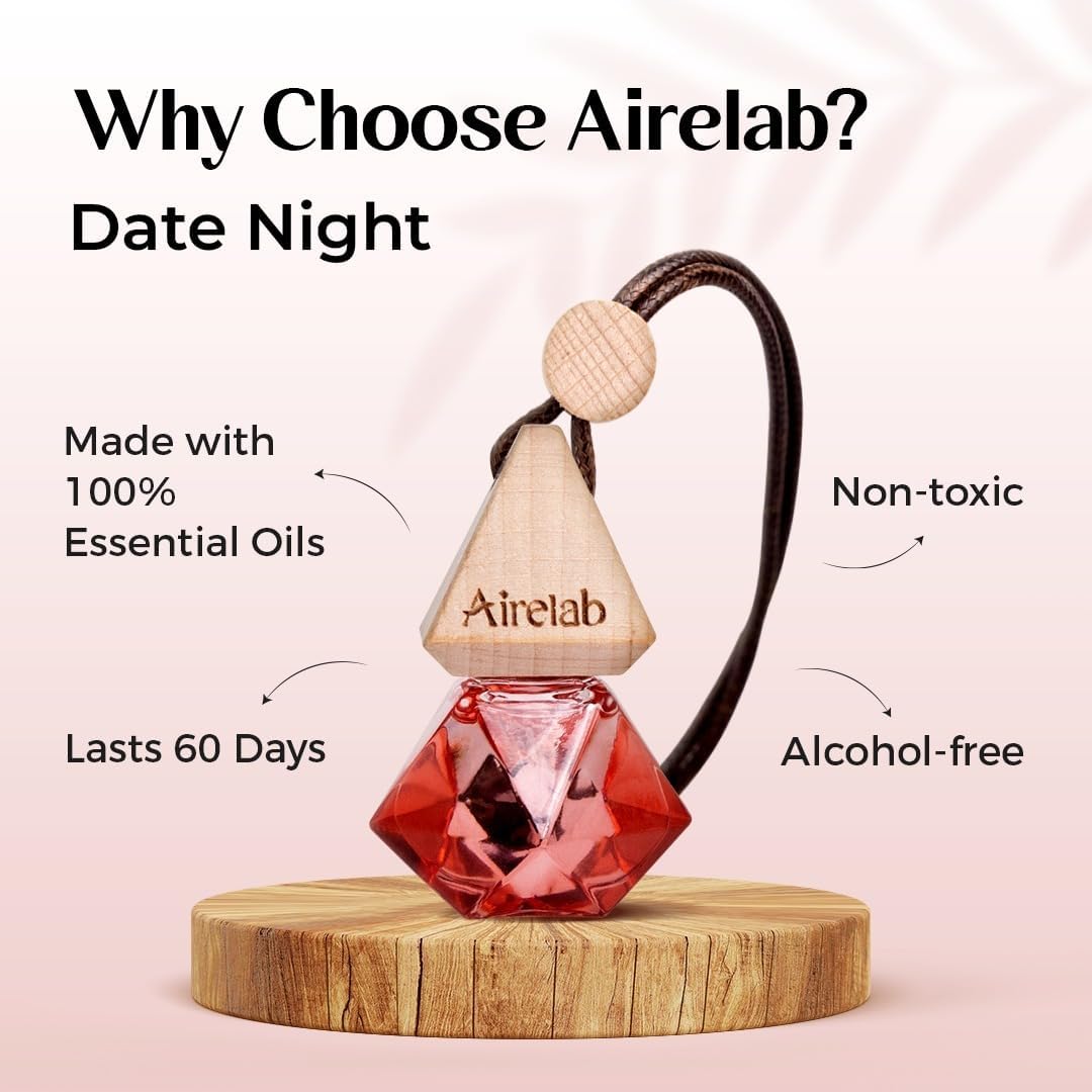 Car Air Freshener 8ml | Perfume-Style Fragrance | Natural Essential Oil Glass Bottle with Wooden Diffuser | Long-Lasting Car Perfume Lasts Up to 60 Days