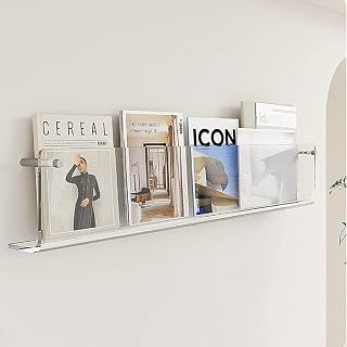 Wall Mounted Clear Acrylic Magazine Rack, Document Pamphlet Display Rack For Wall Decoration, Catalog Storage Racks(60cm(23 5/8"))