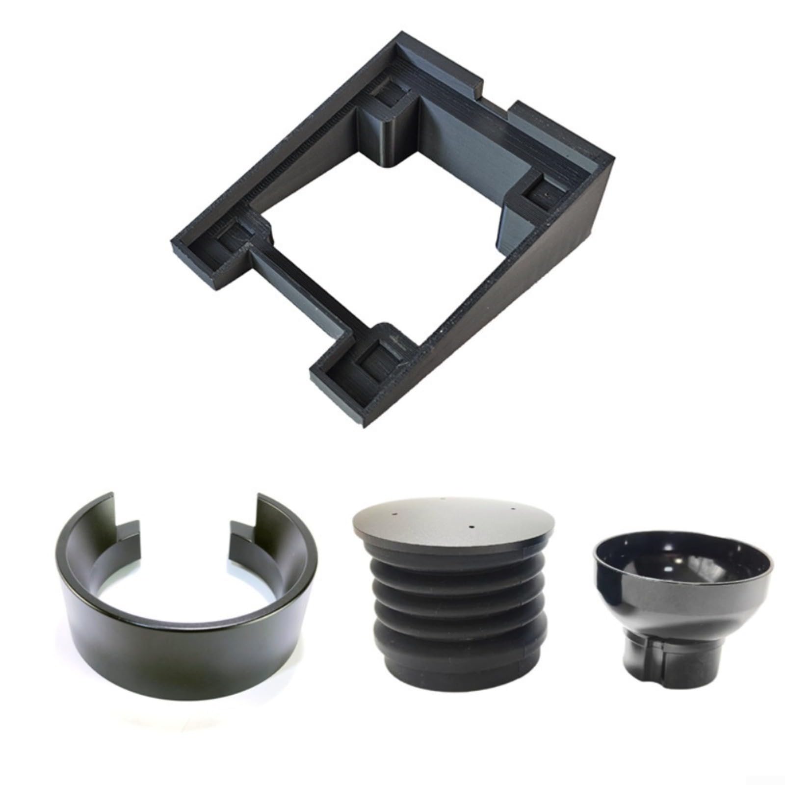 Anillo dosificador con recipiente colector para molinillo de café Eureka Mignon MMG, embudo de silicona y base de ABS para una dosificación precisa, fácil limpieza y ahorro de espacio (base+Bellow+