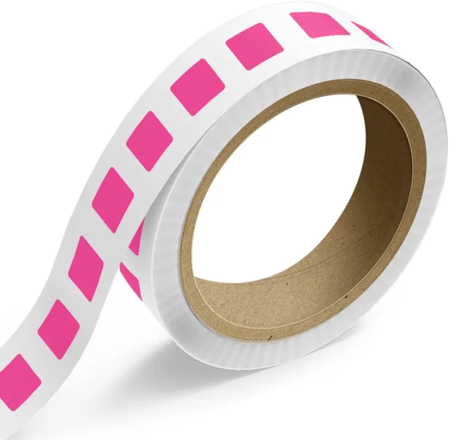 LabelsNstickers Custom Printed Standard Label Rolls - Square - 1 x 1 - Neon Pink - 125 Labels/Roll