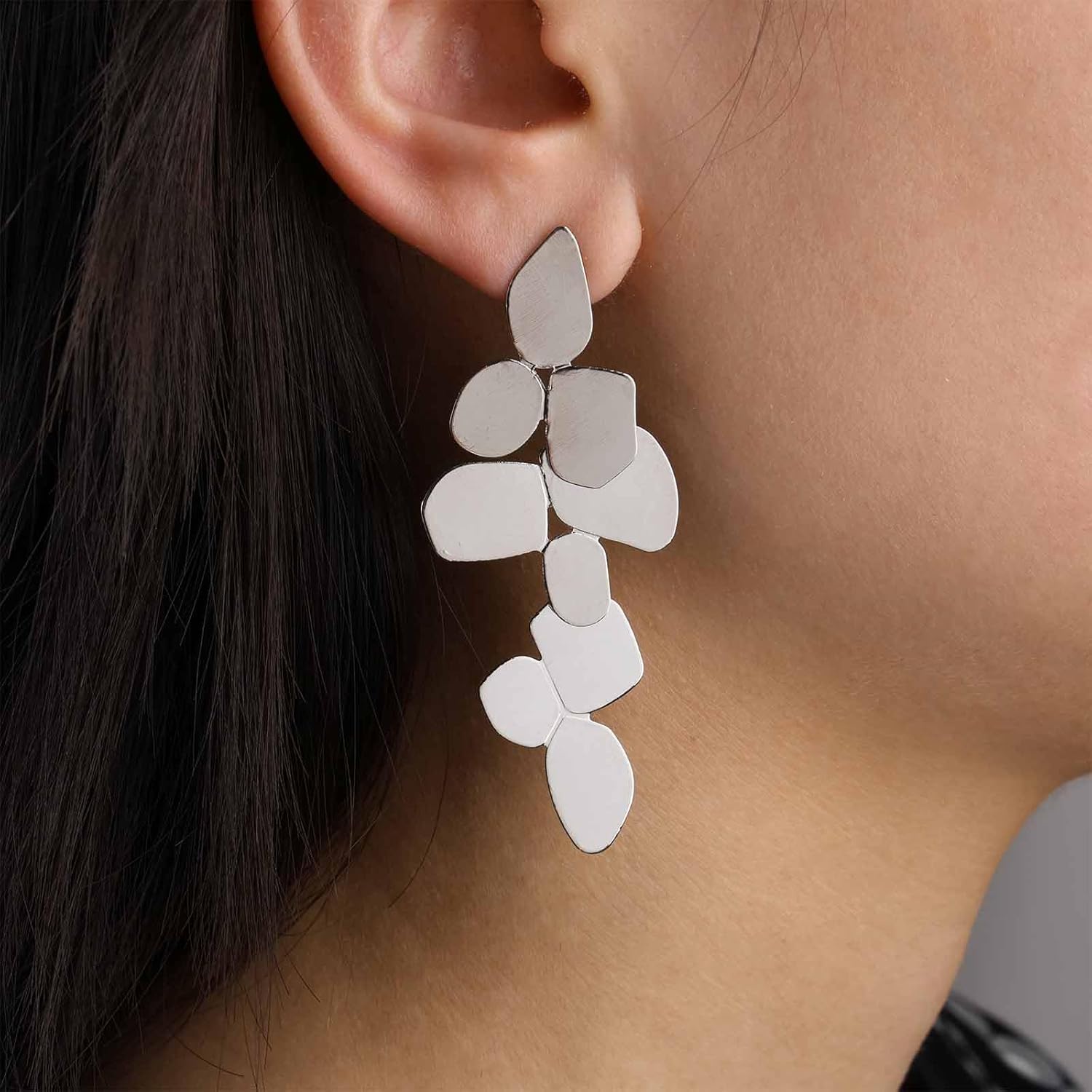 Punk Irregular Metal Dangle Earrings Irregular Geometric Drop Earring Gold Statement Earrings Exaggerated Metal Earring Jewelry for Women - Image 2