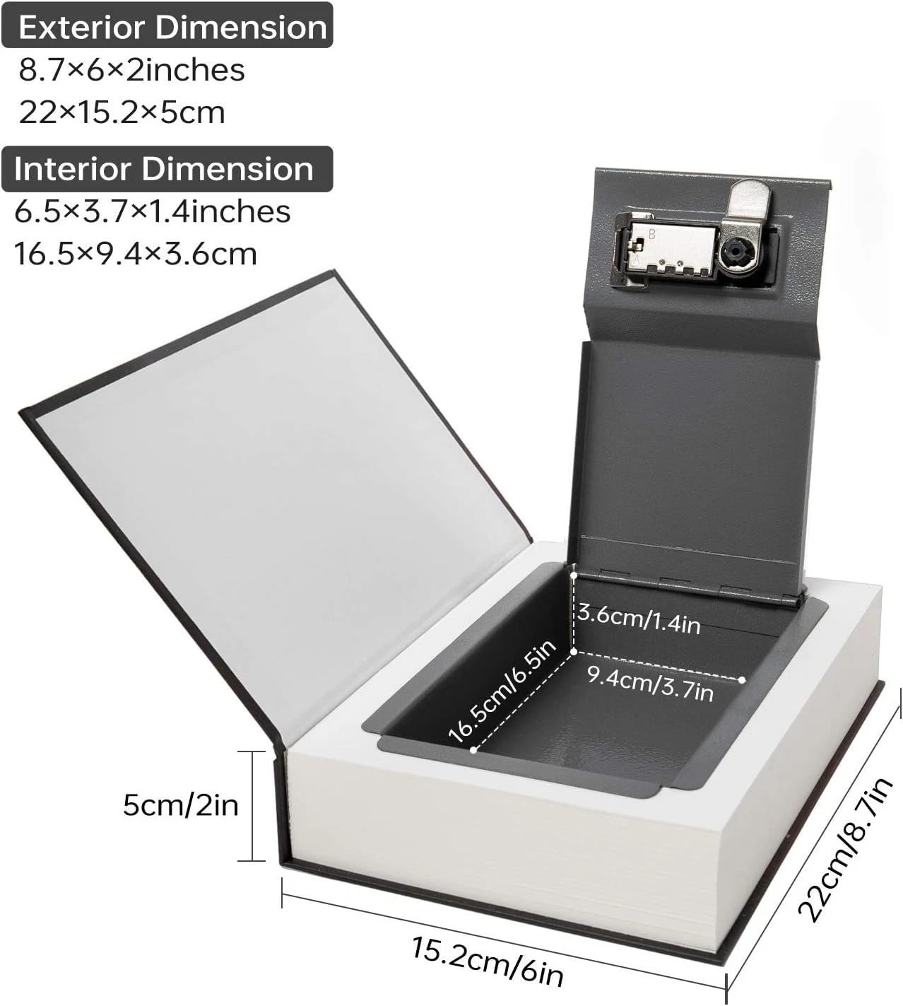 Caja fuerte para libros con combinación de diccionario oculto secreto (combo/Alicia en el país de las maravillas)