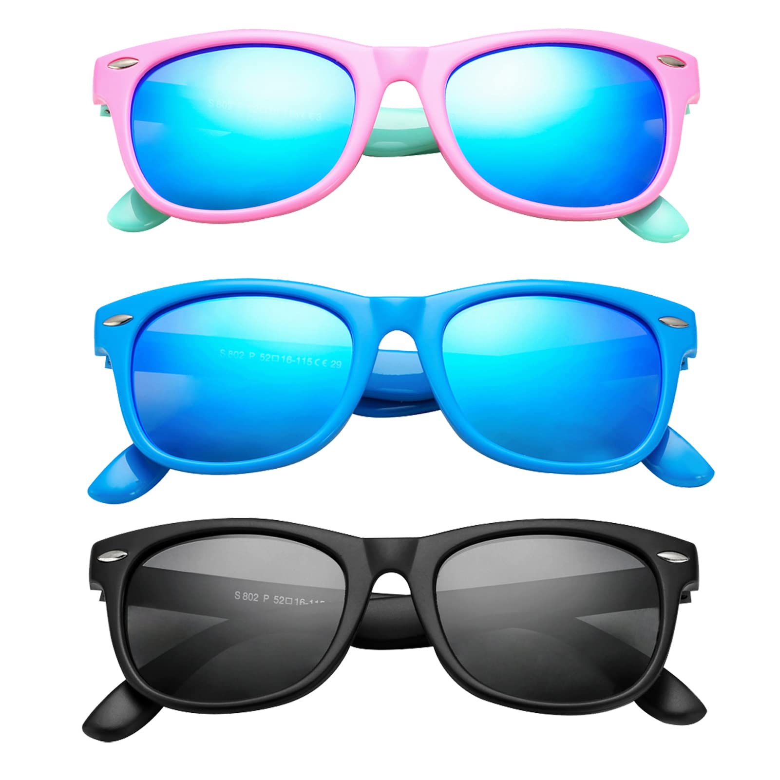COASION Kids Polarized Sunglasses Age 3-9 Flexible Shades UV Protection