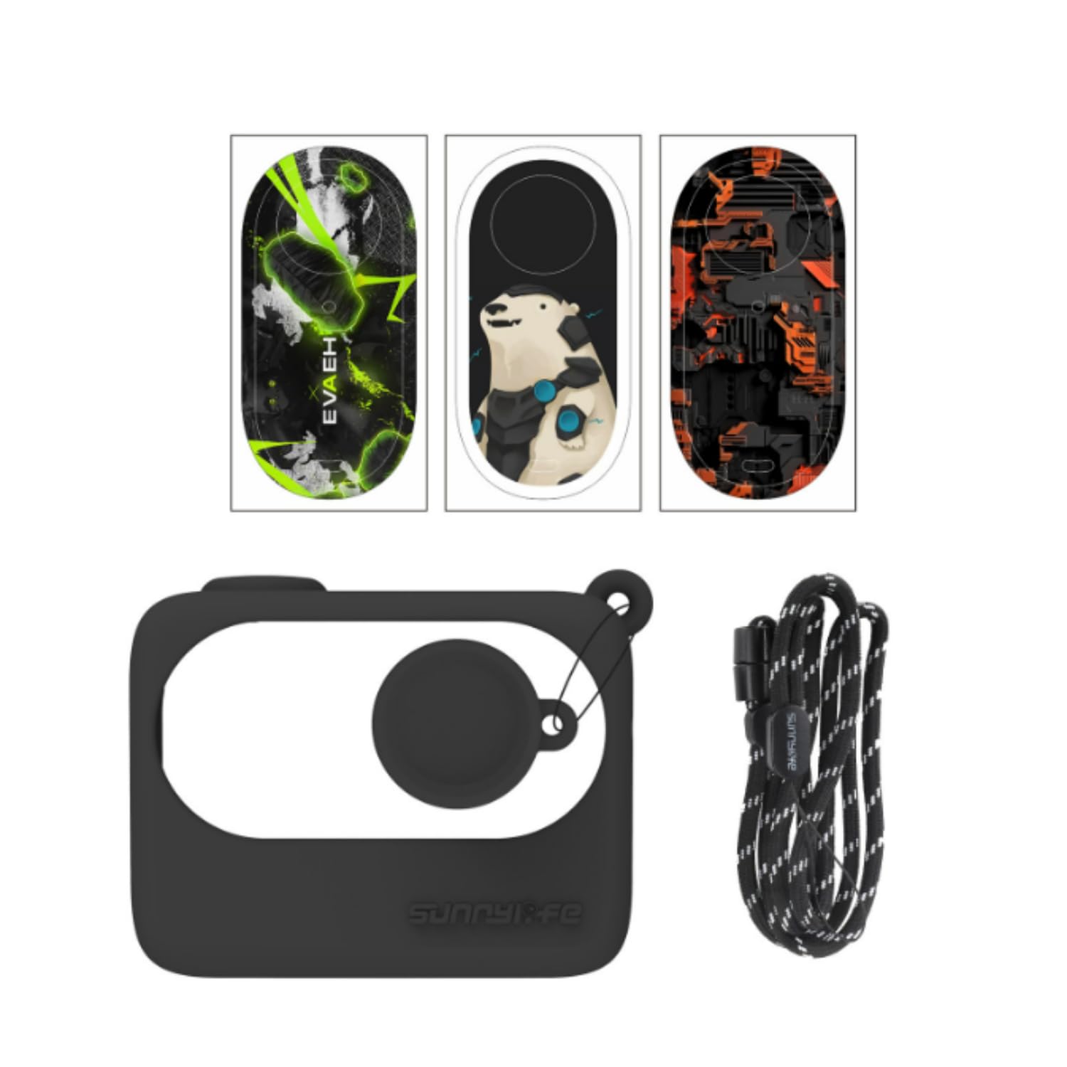 SKEIDO Silicone Protective Cover For Insta360 GO 3 Thumb Camera Sticker Lens Cover Protective Case Strap Action Camera Accessories