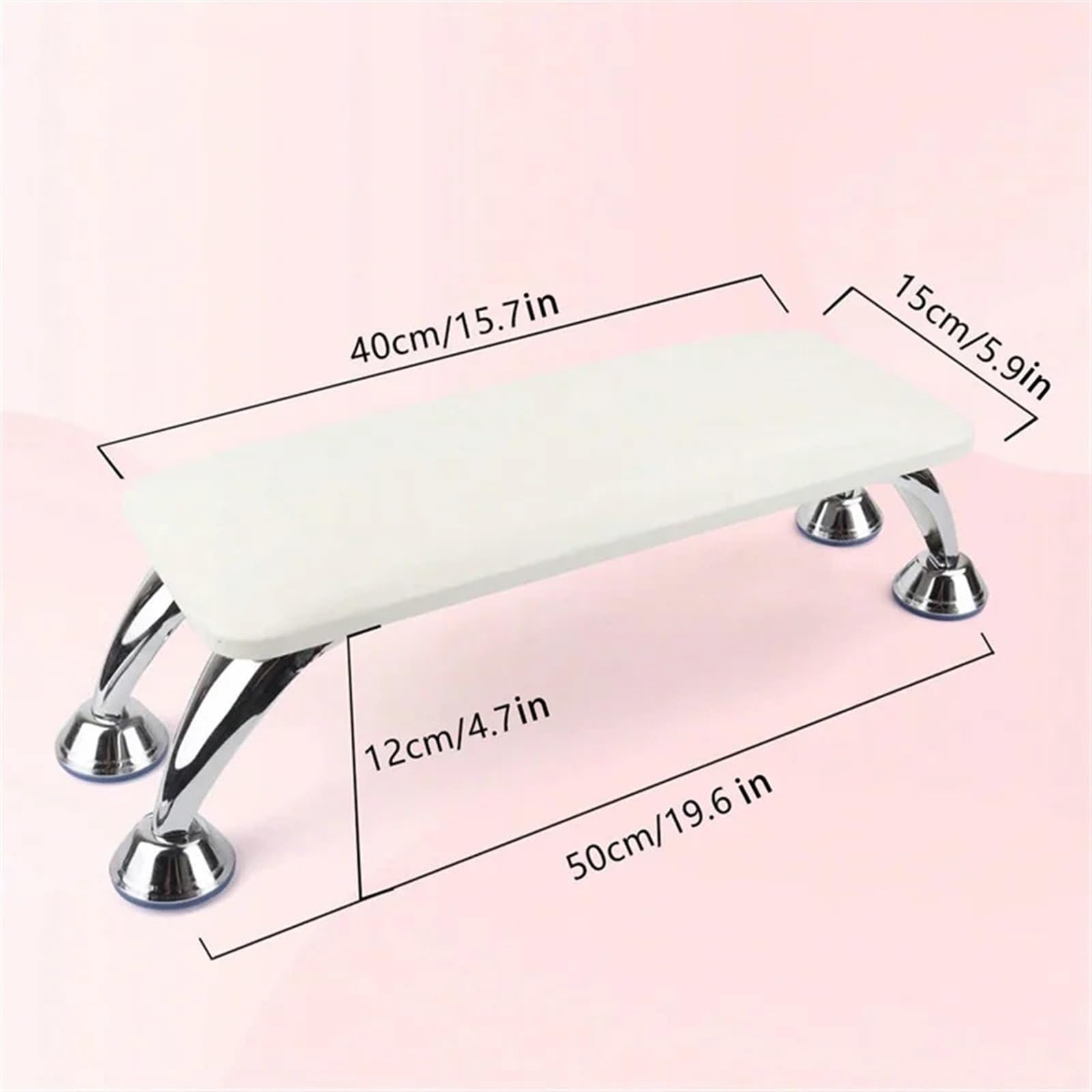 Cuscino poggiabraccia per manicure, Poggiabraccio for chiodi in pelle PU multicolore con staffa in acciaio inossidabile(Pink)
