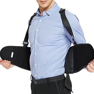 New Adjustable Waist Support Belt,Industrial Work Back Brace,Medical Lumbar Fitness Weightlifting Back Belt with Shoulder Straps Waist Pain Relief Back Spine Support