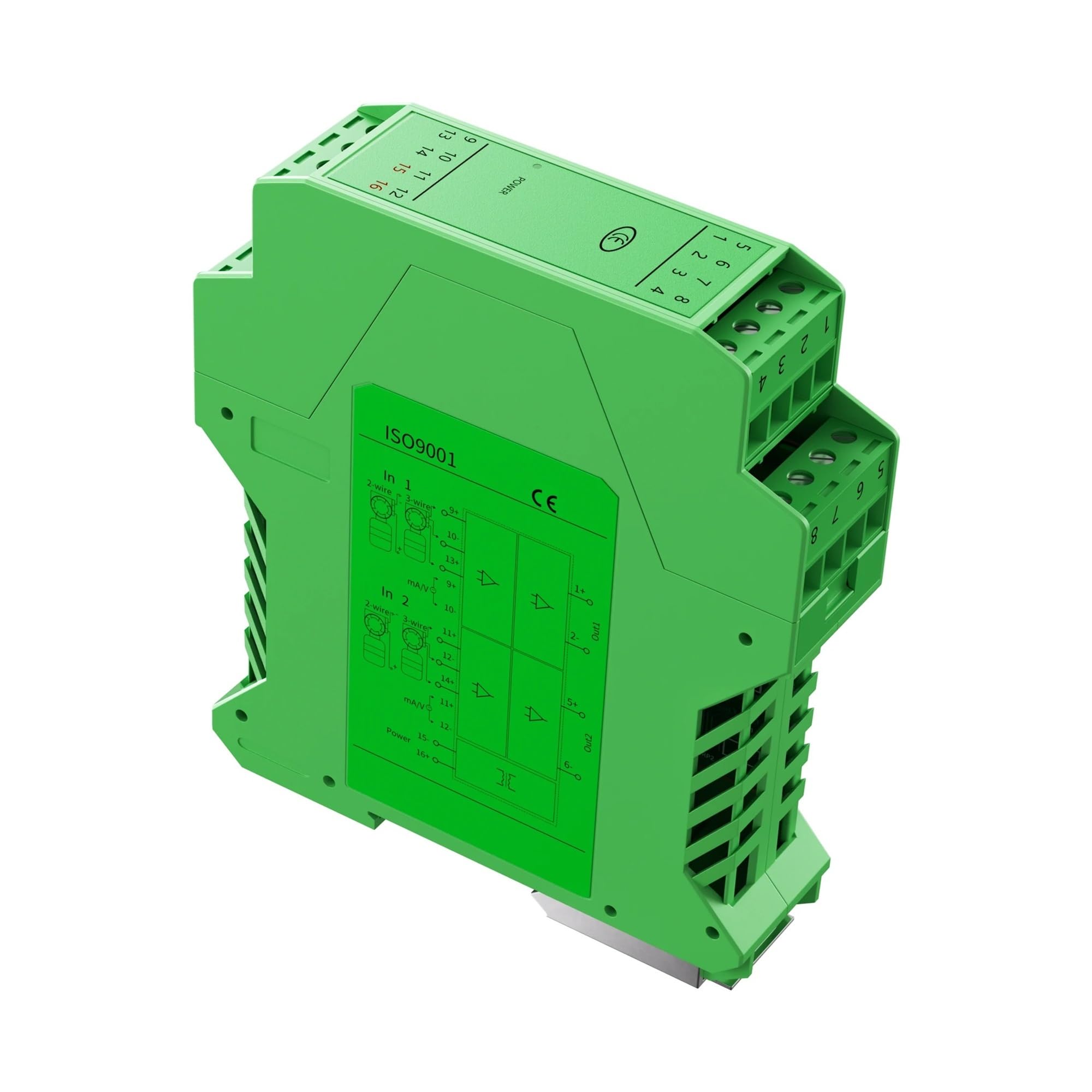 PEQYUACTE Signal Isolator 4-20mA to 0-10V Analog Signal Splitter 0-10V 0-5V 0-10mA DC Signal Insulator DC24V Analog Signal Isolator(Glk,INPUT 4-20MA-4-20MA-2 IN 4 OUT)