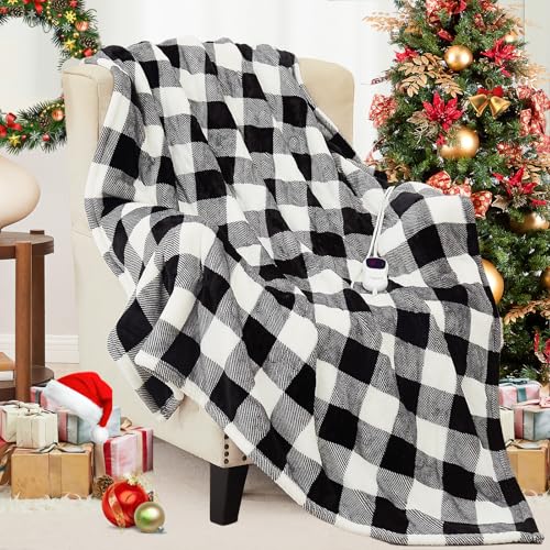 Image of Homemate Electric Blanket Heated Twin Size - 62 inchx84 inch Ultra Soft Cozy Flannel Heating Blanket with 10 Fast Heat Levels 8 Hours Auto Off Over-Heated Protection ETL Certification Keep Warm in Home