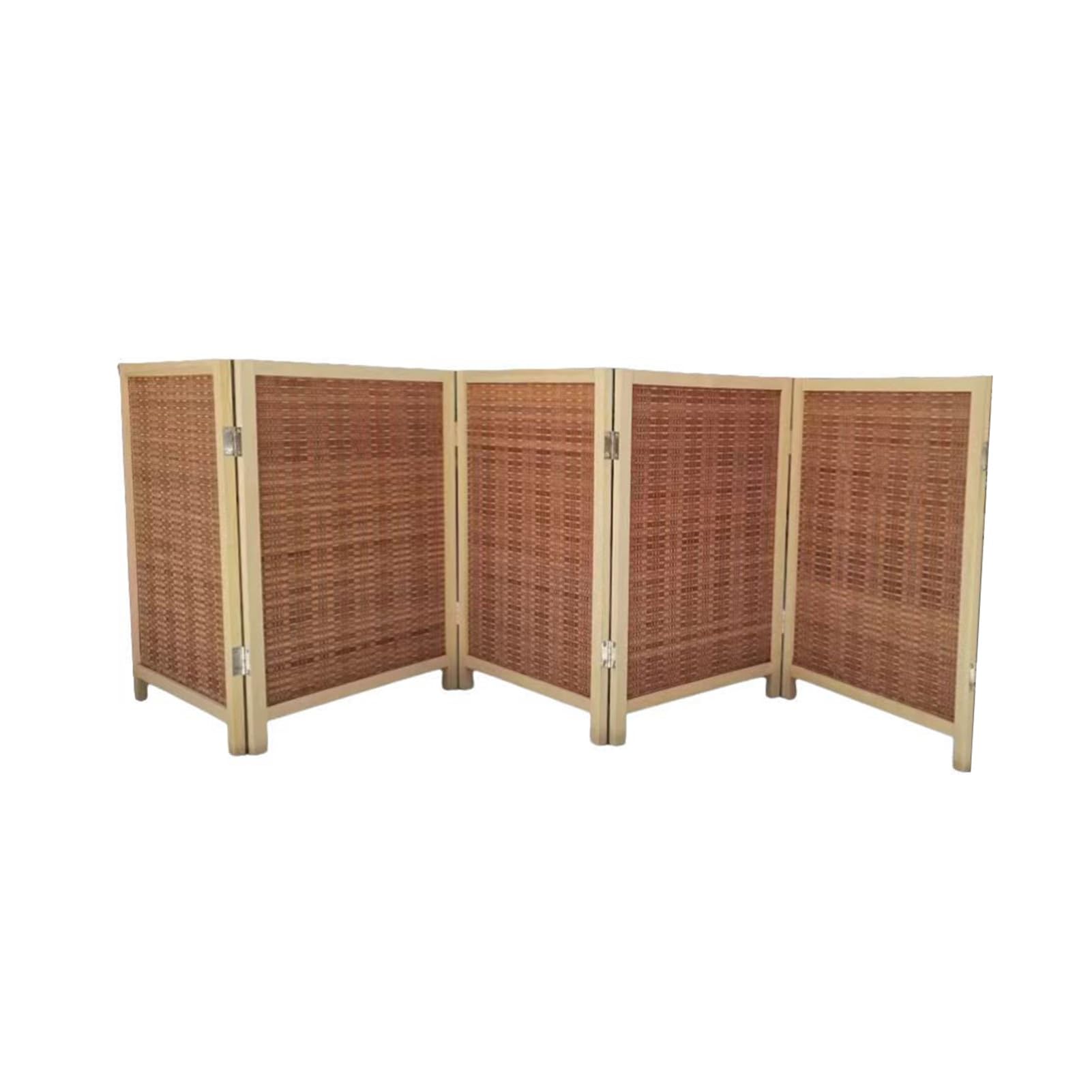 Biombo ligero de bambú de 5 paneles, 60 x 40 cm, plegable y transpirable, ajustable en 180°, elegante decoración del hogar, pantalla de privacidad, perfecto para sala de estar y dormitorio