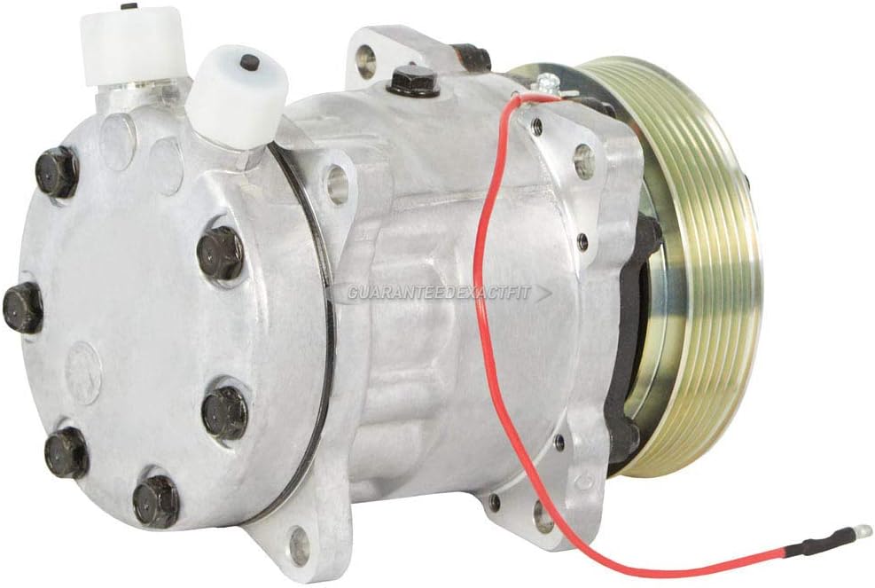 AC Compressor & 119mm 6 Groove A/C Clutch Replaces Sanden SD7H13 7304 w/ 12v 1-Wire Coil - BuyAutoParts 60-03996NA New