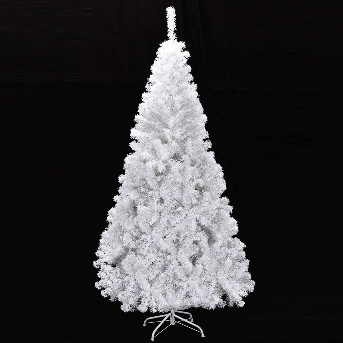 RELAX4LIFE Sapin de Noël Blanc 180 CM, Sapin Noel Artificiel en PVC avec Support en Métal, Arbre de Noël pour Décoration Maison/Bureau/Magasin (Blanc, 180 CM)