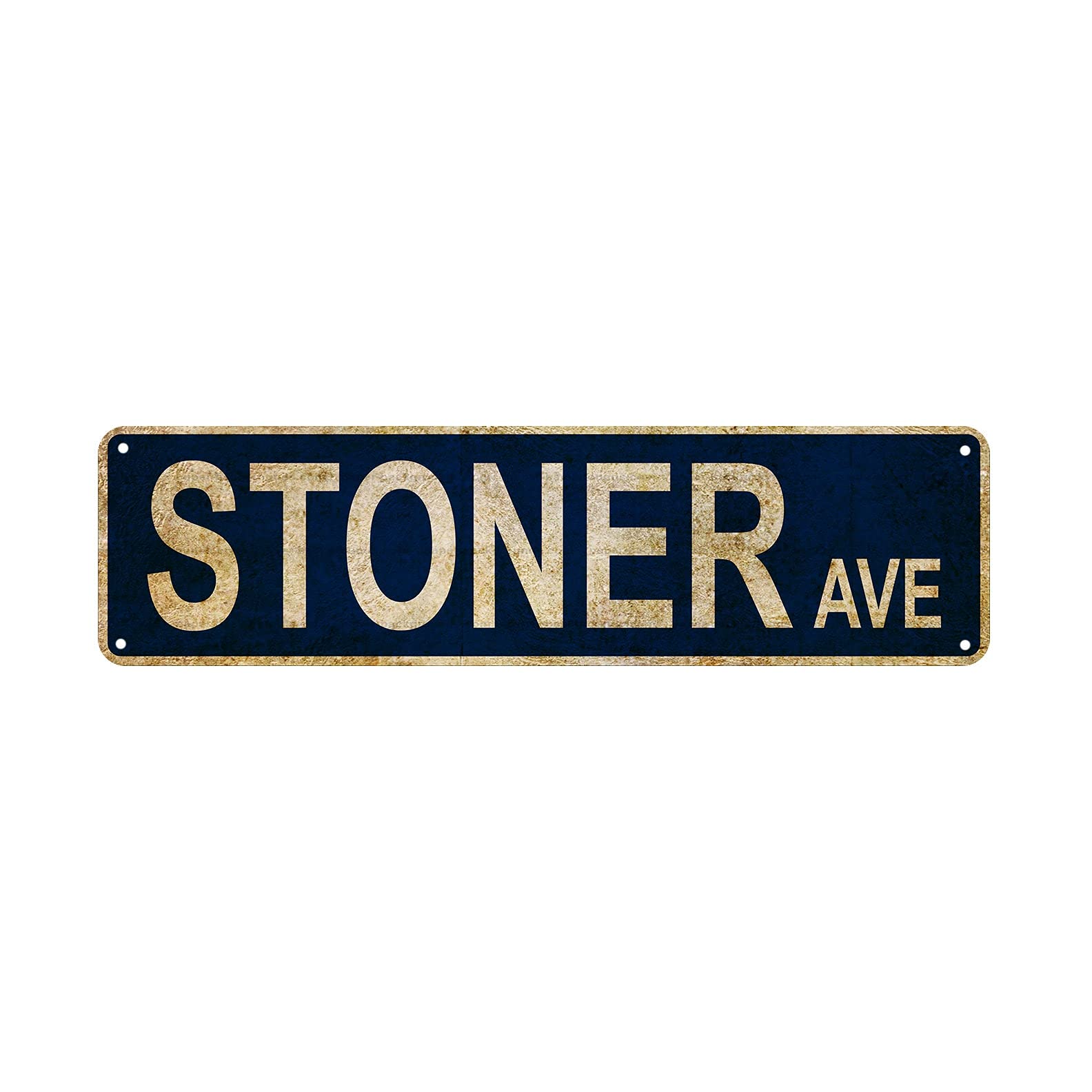 Vintage Stoner Ave Street Sign Rustic Metal Tin Sign Home Outdoor Art Wall Decor 4x16 Inch (Purple)