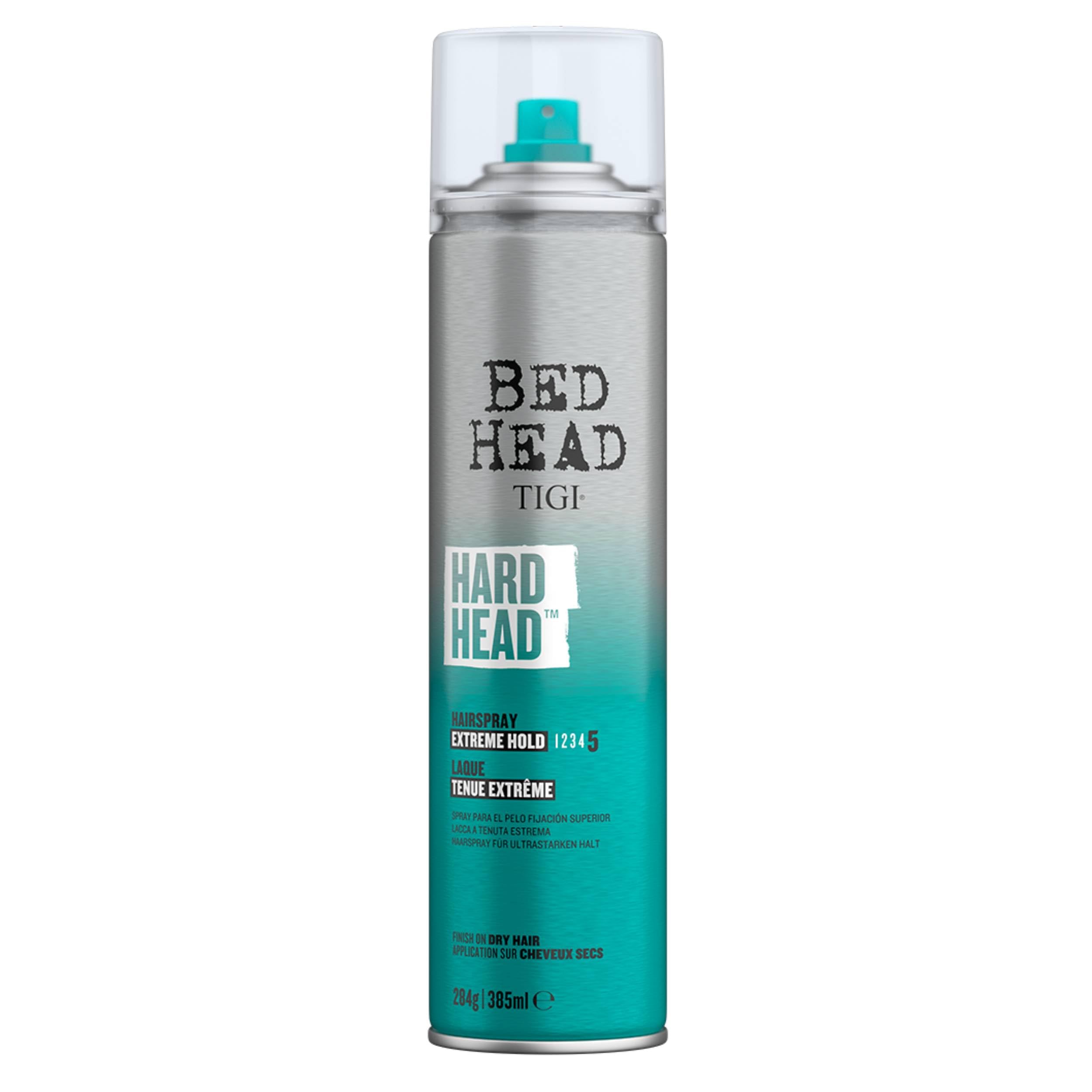 Bed Head Hairspray - Hard Head Hairspray - Extra Strong Hold - Hair Care Spray for All Hair Types, Natural Shine Finish, 385ml
