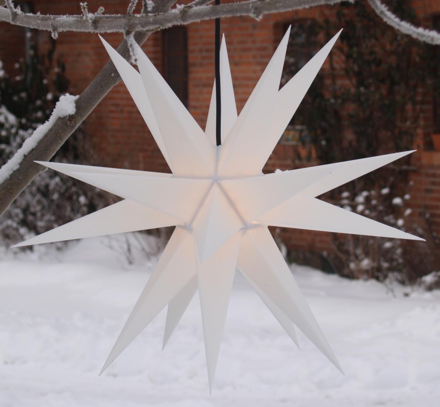 Melchior Outdoor II 3D Außenstern Ø 60 cm 20 Spitzen 4 m Außenkabel Weiß