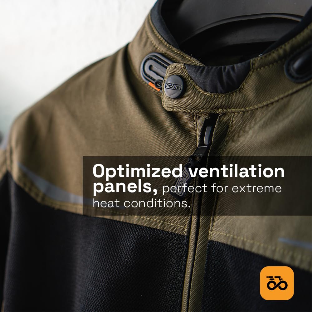 Moore I Chaqueta de Moto Air, Ceniza/Negro – Alta Ventilación, Protecciones CE, Diseño Deportivo