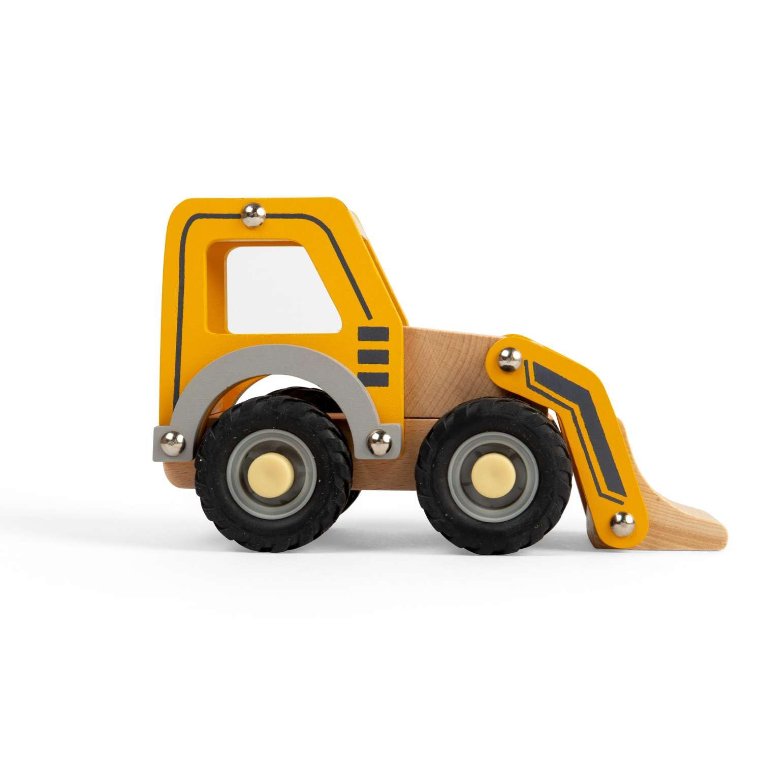 Bigjigs Toys Mini Digger, Kids Diggers, Wooden Construction Truck, Toddler Play Vehicle, Sandpit Playsets - Image 3
