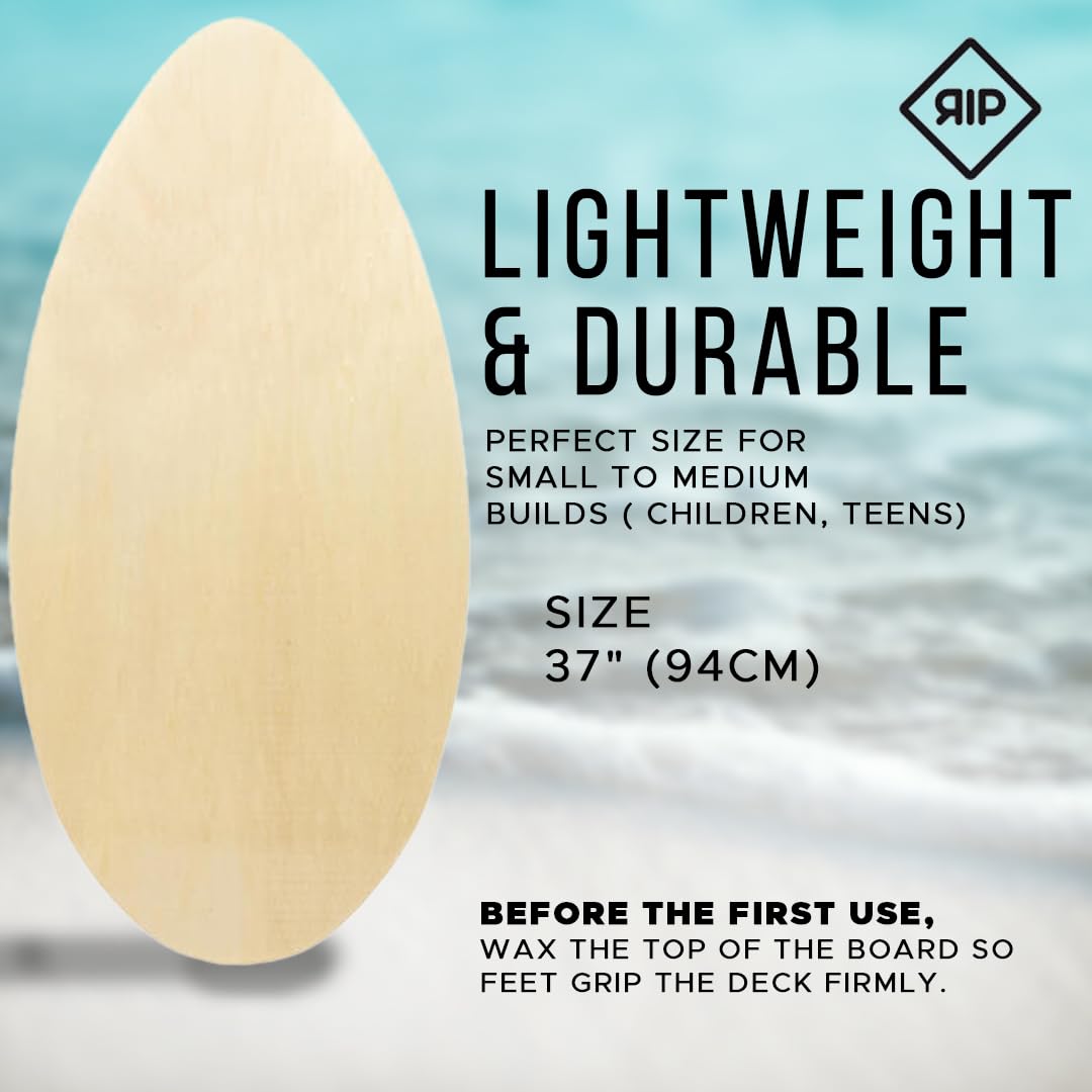 RIP Skimboard Camo Madera 37'' inch, 7 Ply Wood 94 CM - Premium Skimboard de Madera para Surf Tabla principiante a intermedio, ligera, para todos los niveles de habilidad, niños y adultos