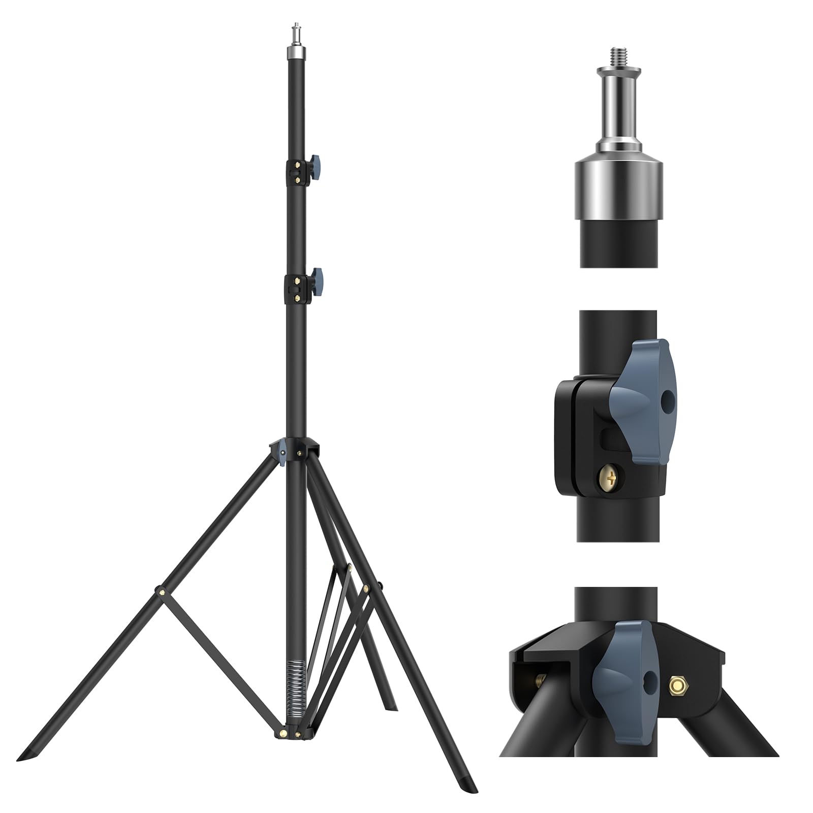 Trípode de luz para fotografía de 118 pulgadas, 10 pies, 300 cm: trípode profesional con muelle de aire, trípode de luz estable, con rosca de 1/4 pulgadas para estudio, luz de anillo, softbox