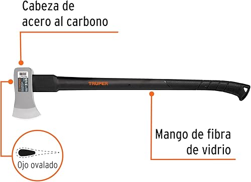 Miniatura 2 de TRUPER HM-3-12F 3 12 lb Michigan Axe, 33" mango de fibra de vidrio