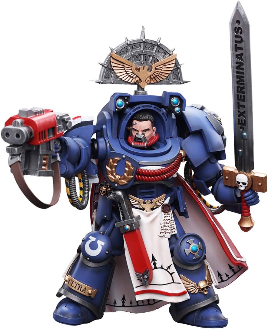 JOYTOY × Warhammer 40k 1/18 Action Figure Ultramarines Primaris Captain with Relic Shield and Power Sword Joy Toy Model